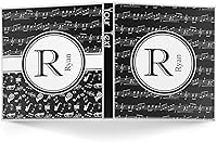 Vista 2 de Carpeta personalizada de 3 anillas con notas musicales, 1 pulgada, color blanco