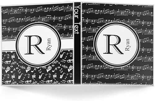 Vista 2 de Carpeta personalizada de 3 anillas con notas musicales, 1 pulgada, color blanco