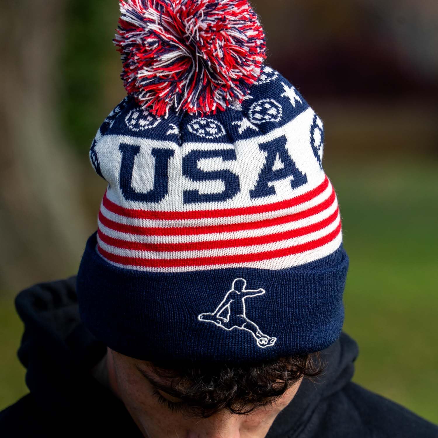 ChalkTalkSPORTS Soccer Knitted Beanie Hat | Soccer Pom Beanies - Image 4