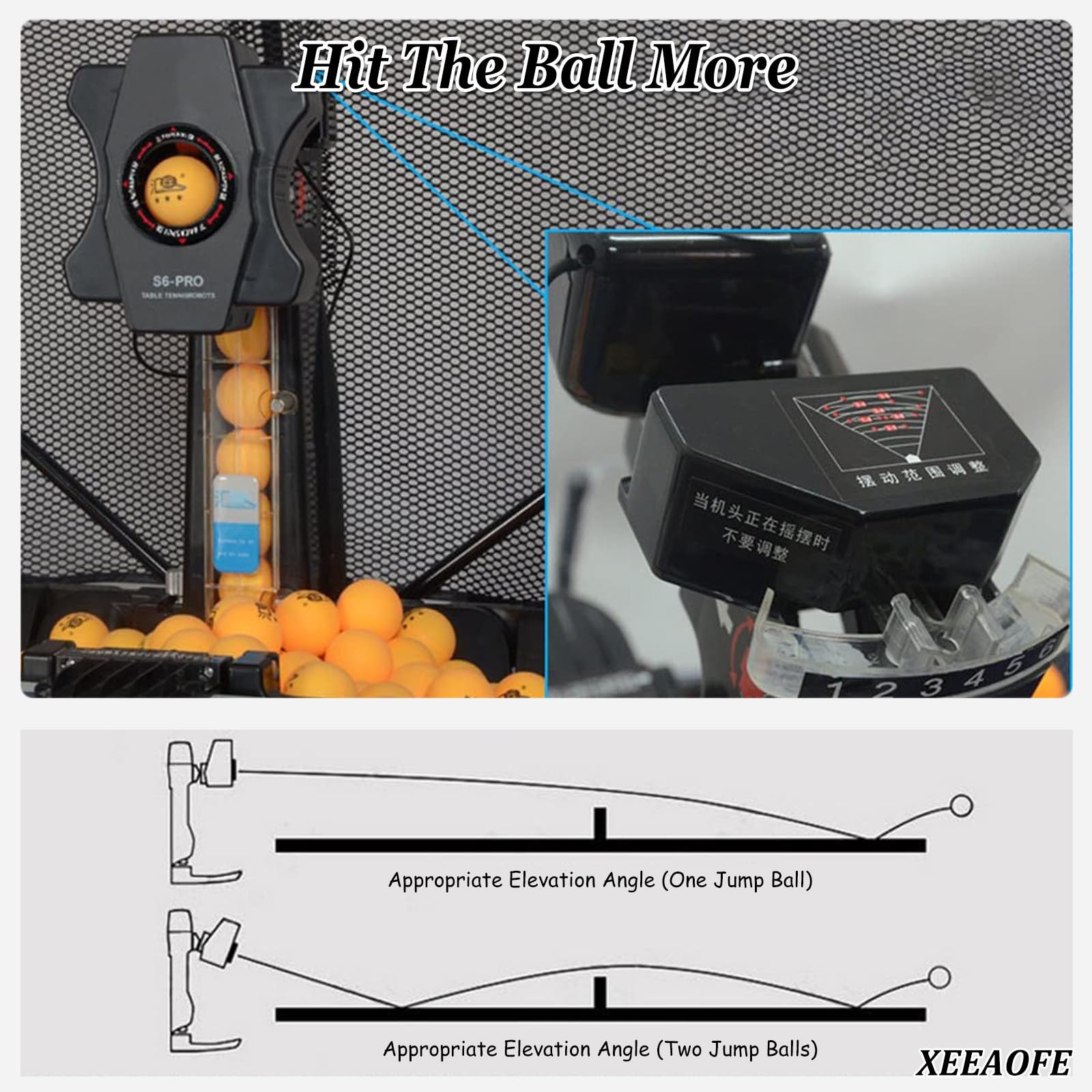 Automatische Tischtennis-Ballmaschine für Zuhause/Verein/Schule, Enthält 9 Rotationen, 7 Winkel, Ballrückführung & 300-Ball-Kapazität