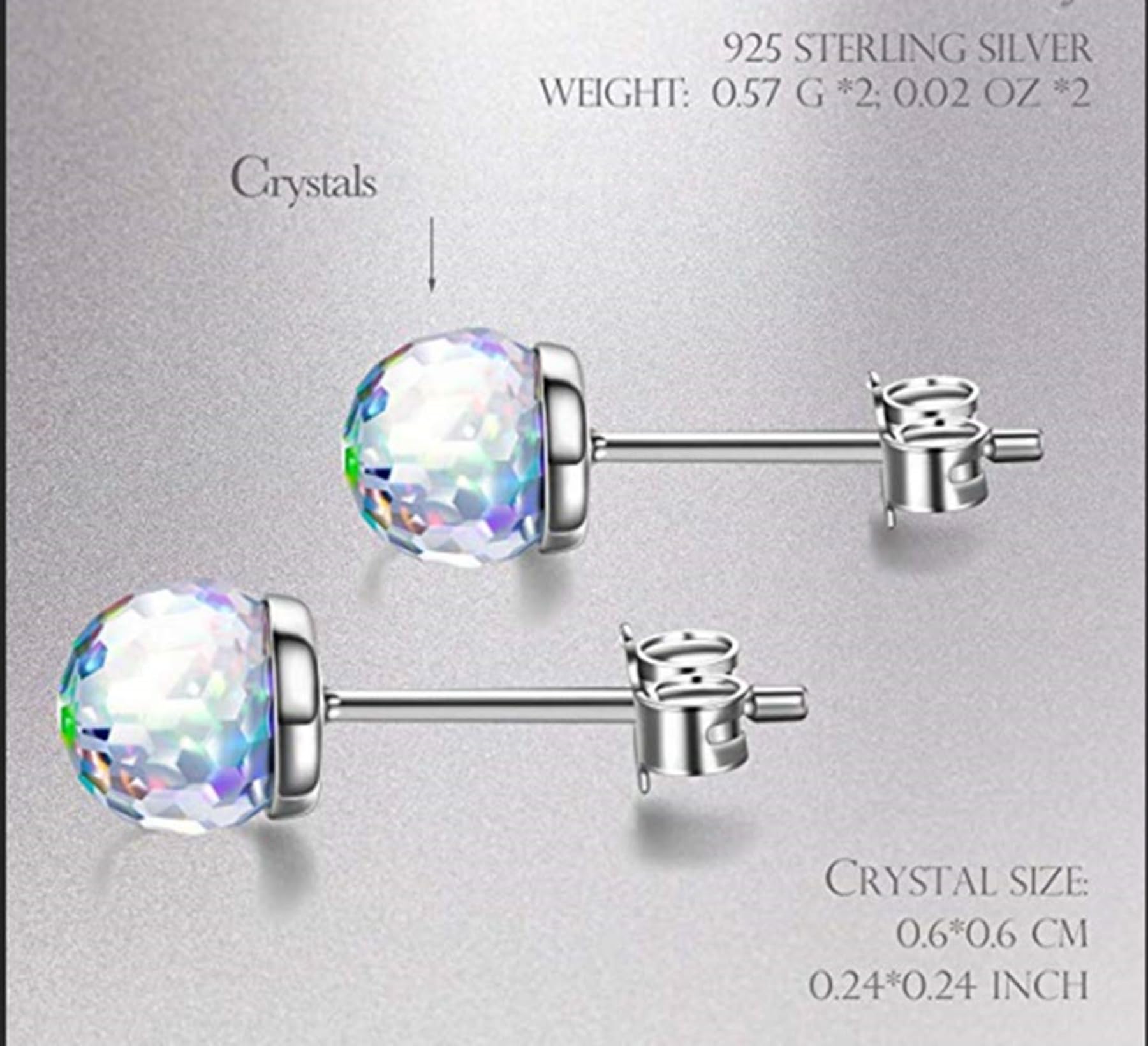 Orecchini Lobo Quadrifoglio Cristalli Bianchi in ARGENTO 925 - K04ER04