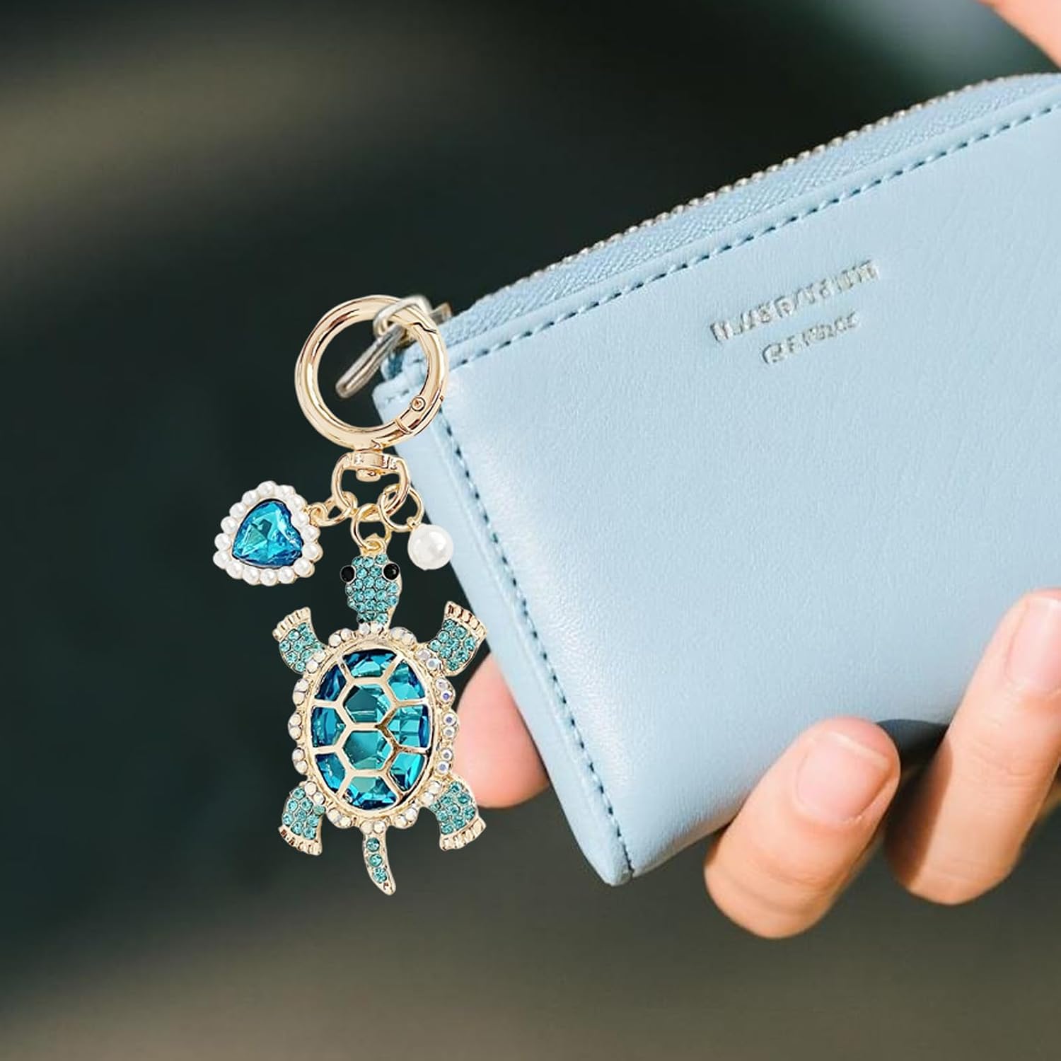 Angyape Turtle Keychain Purse Bag Charms for Handbags Cute Keychains for Car Keys Heart Accessories Lucky Gifts for Women