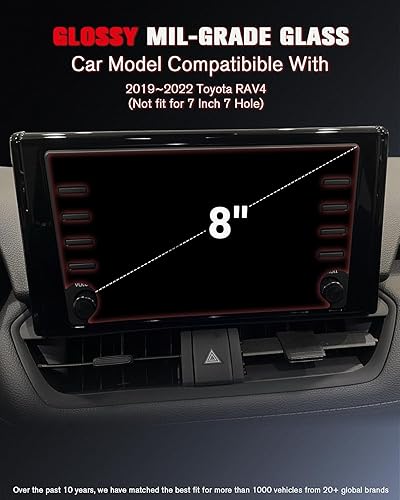 Miniatura 2 de ASZSK Protector de pantalla brillante de 8 pulgadas para Toyota RAV4 2019  2022 (no apto para 7 pulgadas y 7 agujeros) de 8 pulgadas, más claro y