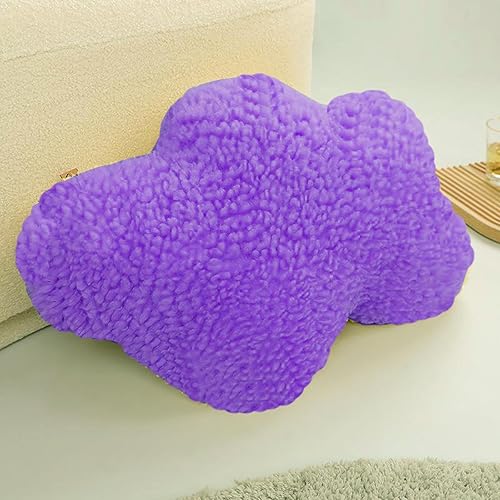 Miniatura 8 de Almohadas de peluche en forma de nube, bonitas y divertidas, almohada estética de color camello, cojín suave para descansar en la cintura, para