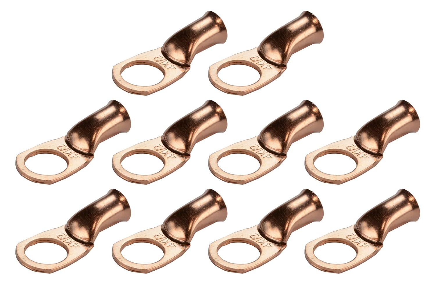 TEMCo 10 Pack Bare Copper Welding Battery Cable Ends, Lugs Terminal 4