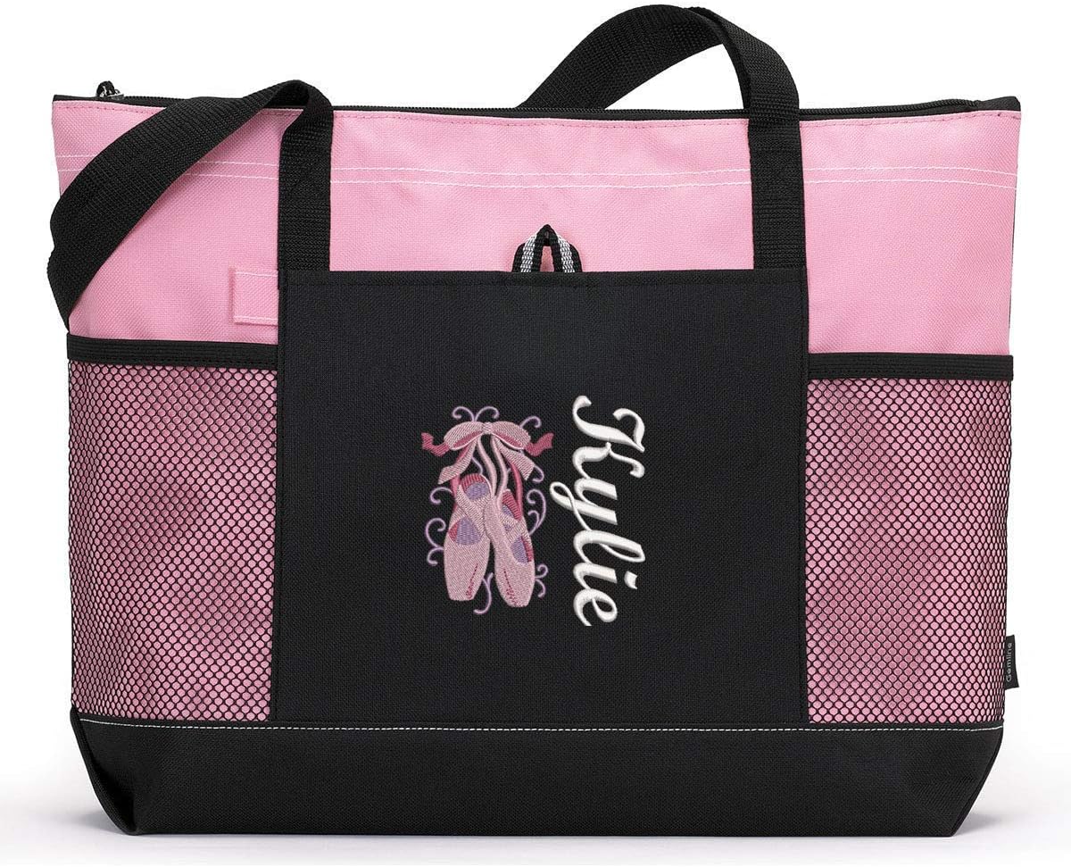 Personalized Dance Ballet Embroidered Zippered Tote Bag
