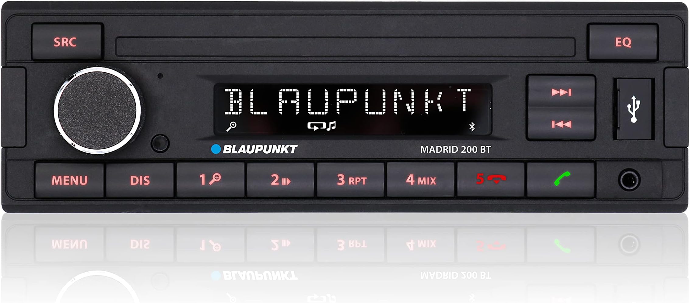 Blaupunkt MADRID200BT Single Din Stereo with Bluetooth, USB & AUX