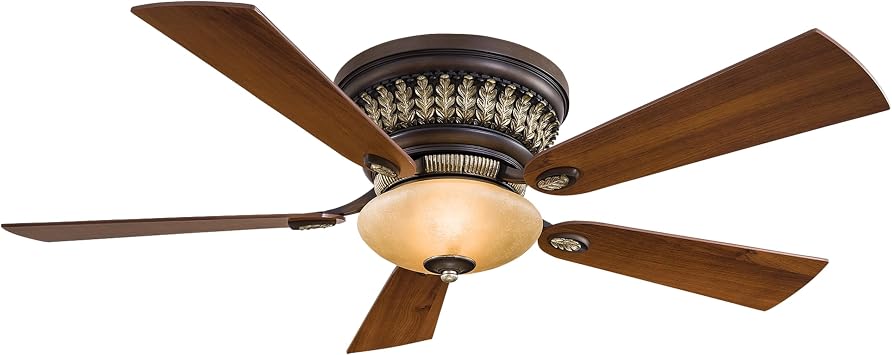 Minka-Aire?F544L-BCW Calais Flush Mount Low Profile 52 Inch Ceiling Fan with Integrated LED Light in Belcaro Walnut Finish