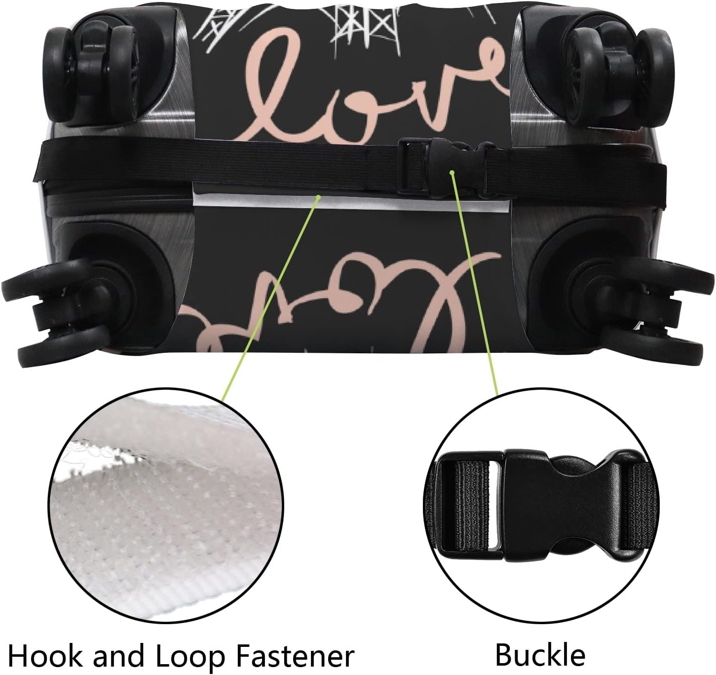 review Travel Luggage Cover Suitcase Protector Fits 29-32 Inch Luggage, Paris Love Slogan