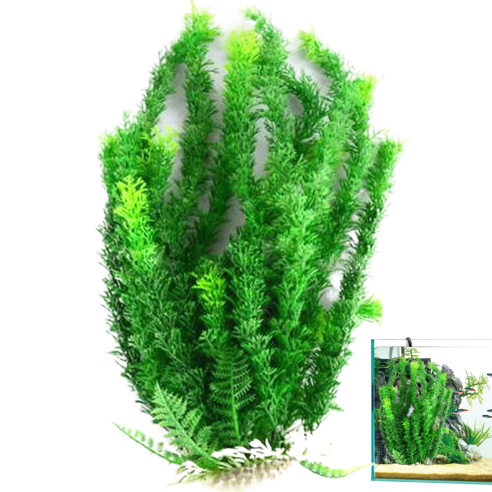 CAKEEYUM Aquarium Plants 18.5x4 Large Fish Tank Plants Realistic Artificial Aquatic DIY-Friendly Low Maintenance Fish Tank Decorations Aquarium, Aquatic, Aquariu