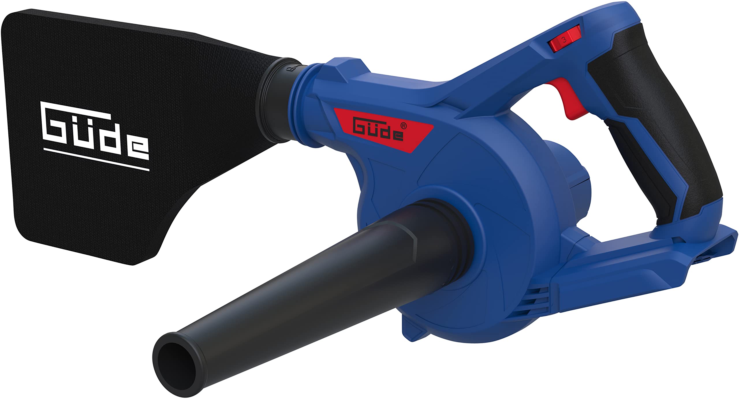 Güde Soffiatore a batteria e tettarella Bus 18 – 0 (18 V, agli ioni di litio, soffiatore per foglie, aspiratore per officina, velocità di soffiaggio fino a 270 km/h, flusso d'aria: 156 m³/h)