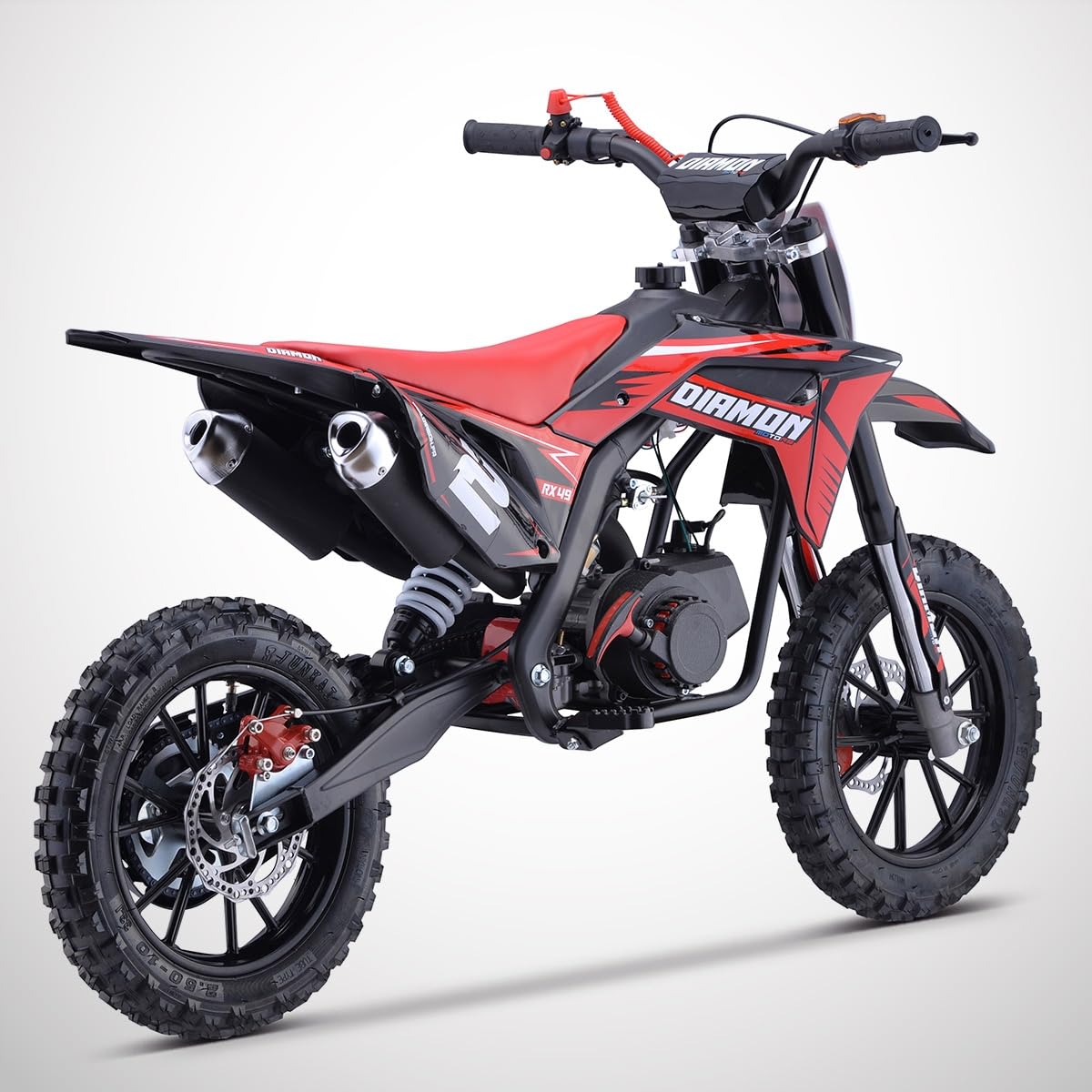 Orion Mini Cross 49 50cc 2T Rouge | Mini Moto Enfant, Pocket Bike Cross, Fourche Inversée, Freins Disque Wave, Limiteur de Vitesse
