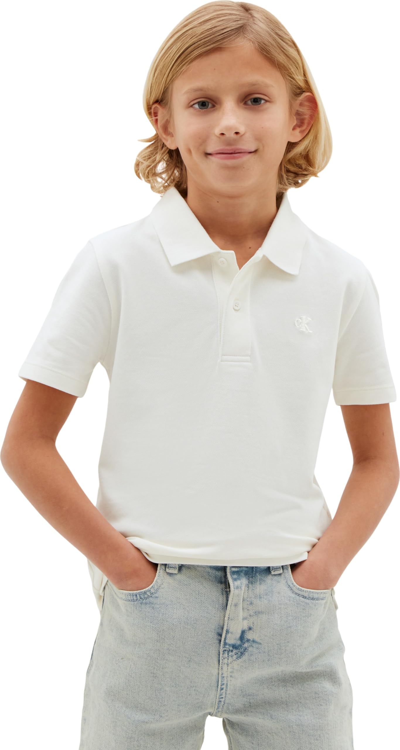 Calvin Klein Solid Pique Polo SS Lvcktjb13b Polo S/S Bambini e Ragazzi