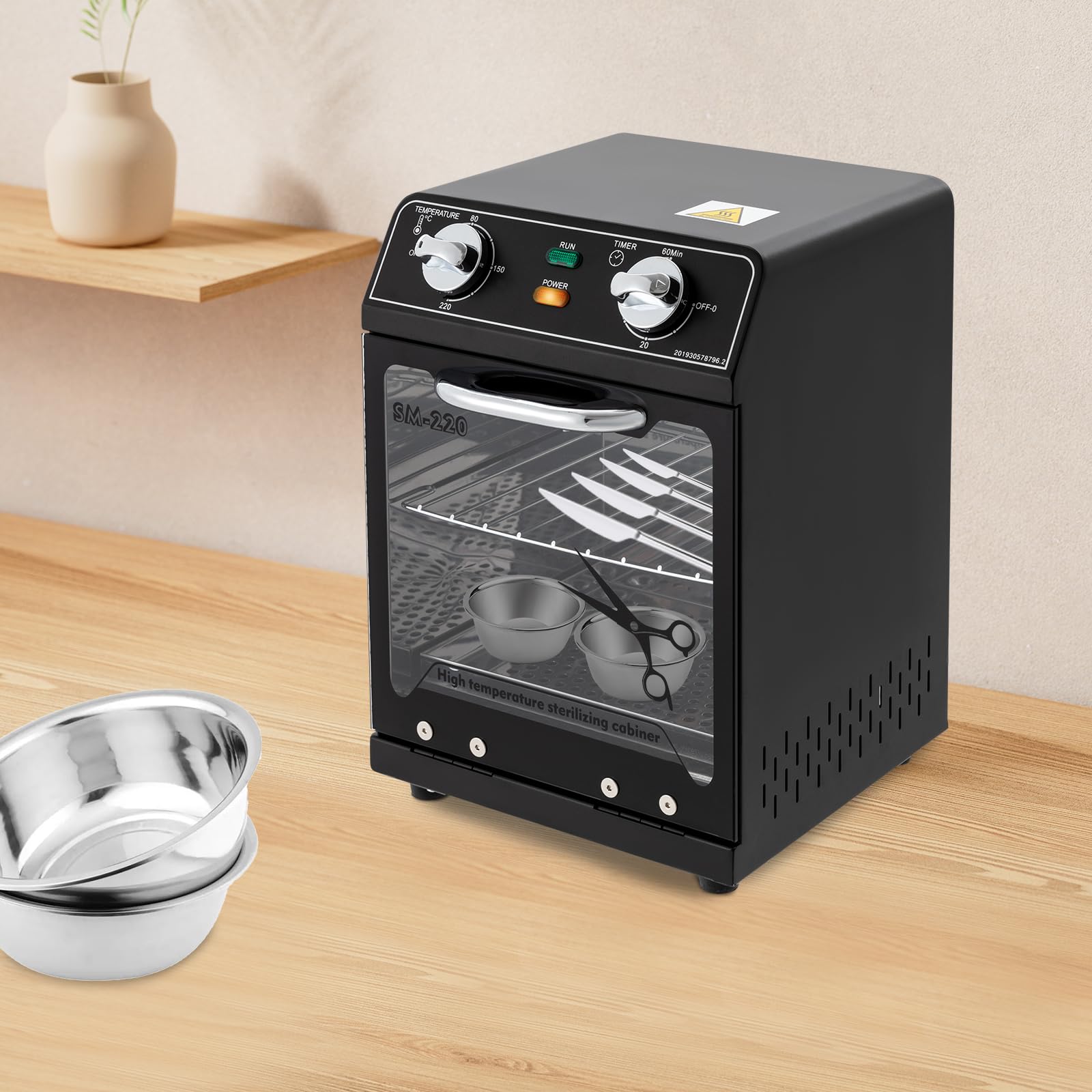 Sterilizzatore ad alta temperatura per utensili di bellezza, utensili da cucina e altro ancora, disinfezione a 220°C, 600 W di potenza