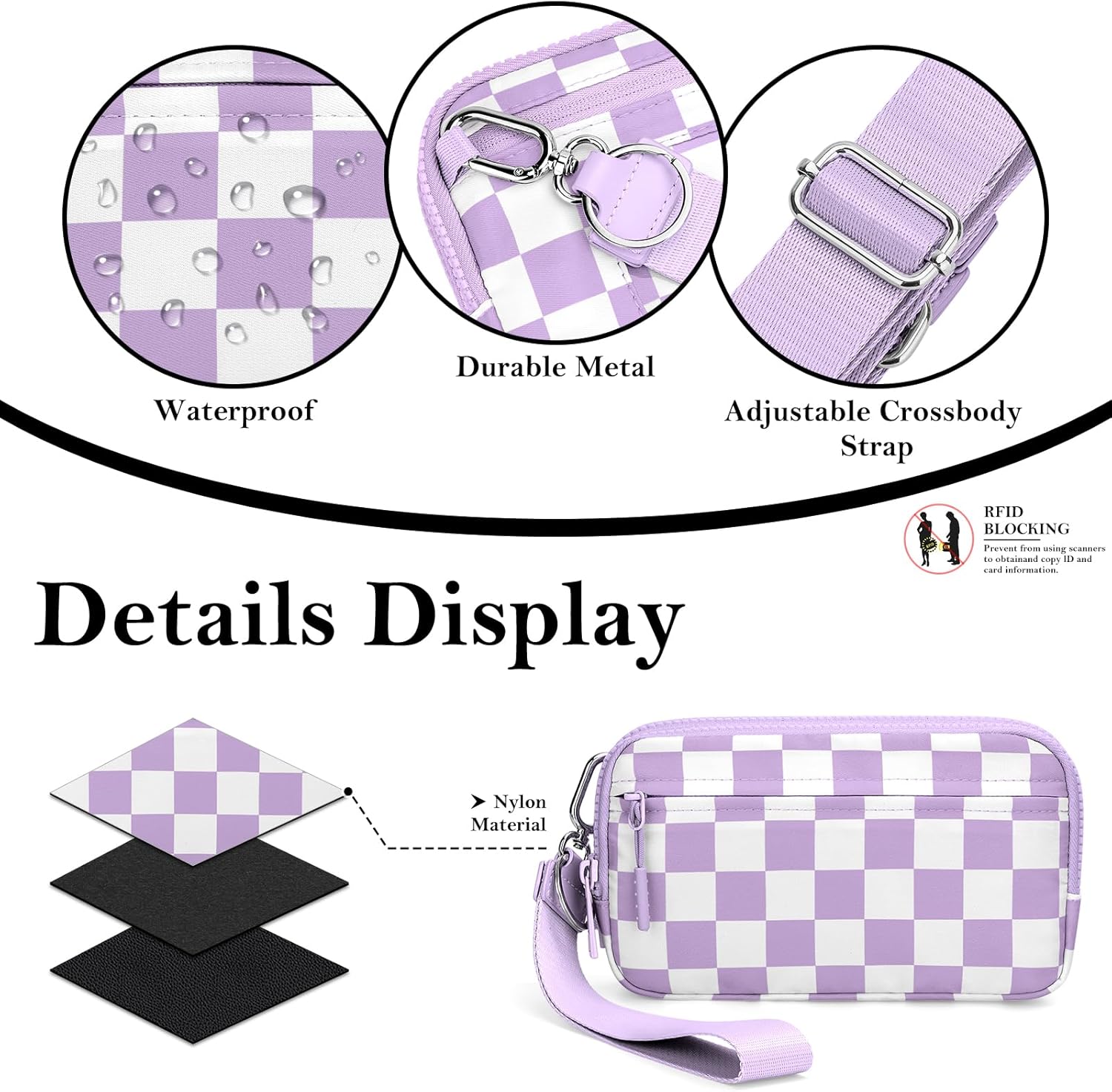 BIAOTIE Wristlet Wallets for Women, Small Crossbody Purses Travel Pouch Phone Nylon Wrist Wallet Shoulder Purse - Image 5