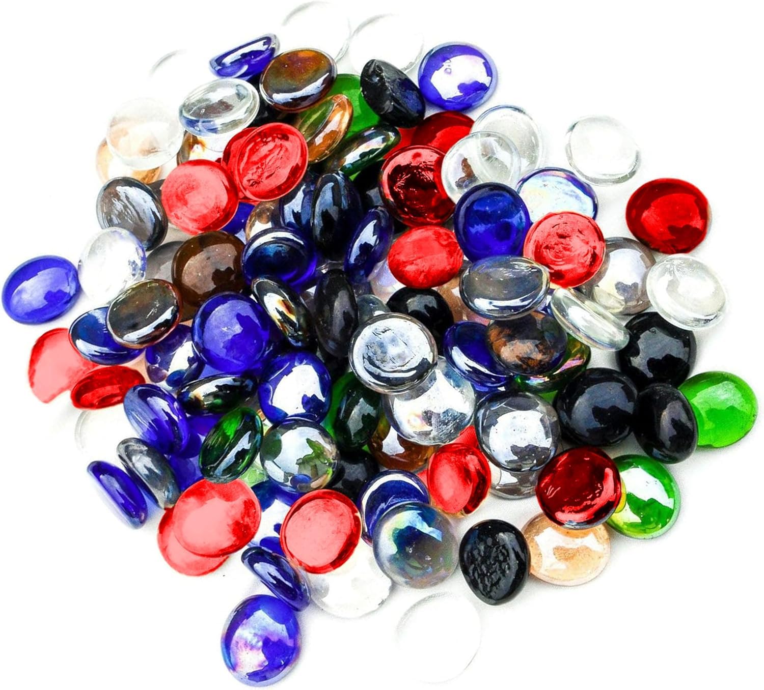 ARSUK Pebbles Vidrio para Pintar macetas de Plantas jarrones artesanías Blancas Decorativas afrutadas pecera eléctrica Redonda Pebble Art Acuario Grande jarrón (170-180 Guijarros Mezclados)