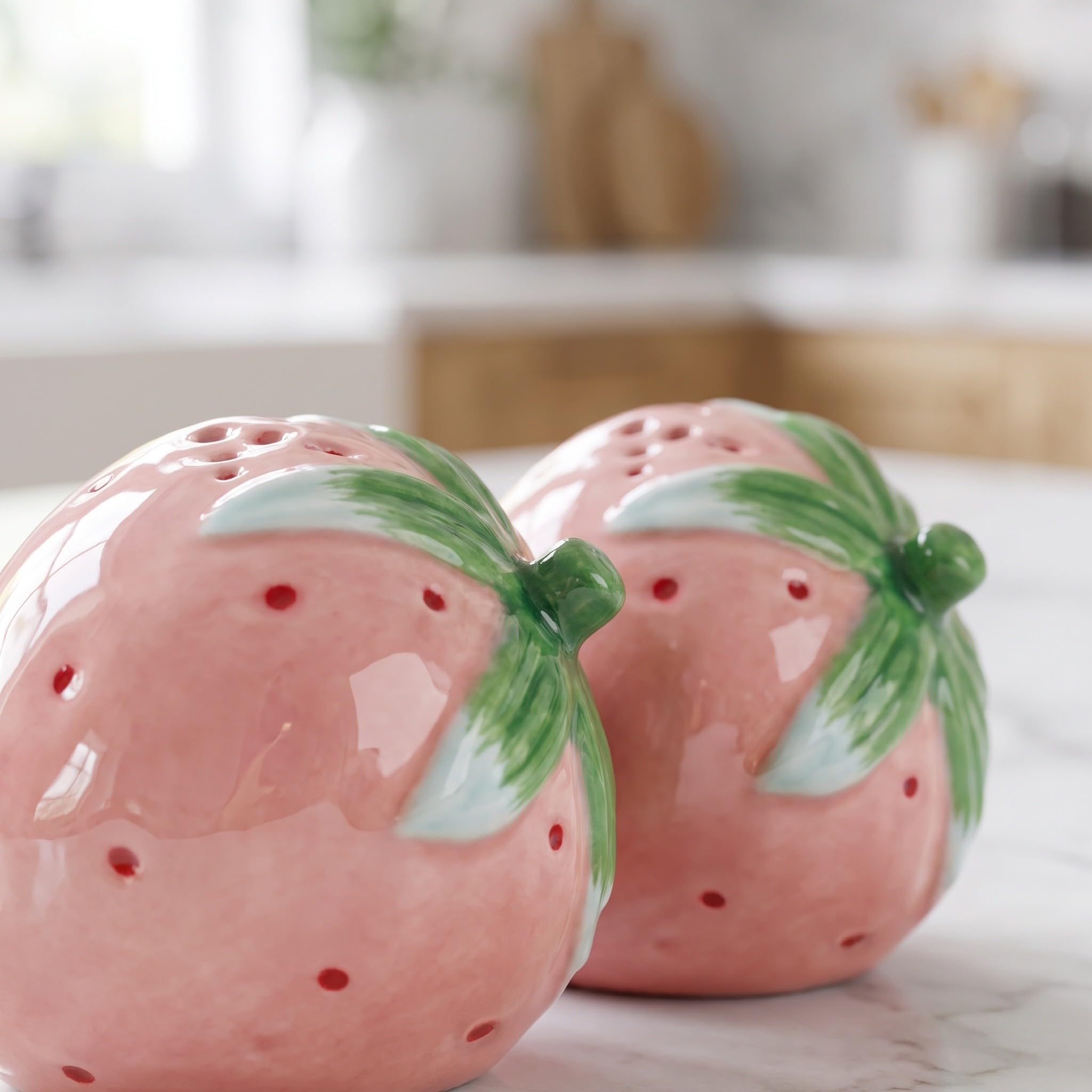OSALADI 2 ceramiczne solniczki i pieprzniczki, miniaturowa dekoracja