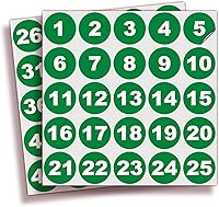 Vista 7 de iSYFIX Calcomanías negras de números consecutivos – 1 a 50, 1 pulgada, 1 juego – Vinilo autoadhesivo de alta calidad ideal para inventario
