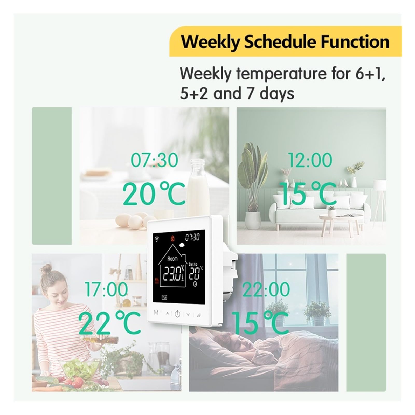 Termostat do ogrzewania podłogowego Programowalny regulator temperatury WiFi elektrycznego ciepłego kotła gazowego Smart Life Work OszczęDza Energię I Koszty Ogrzewania(3A Water White)