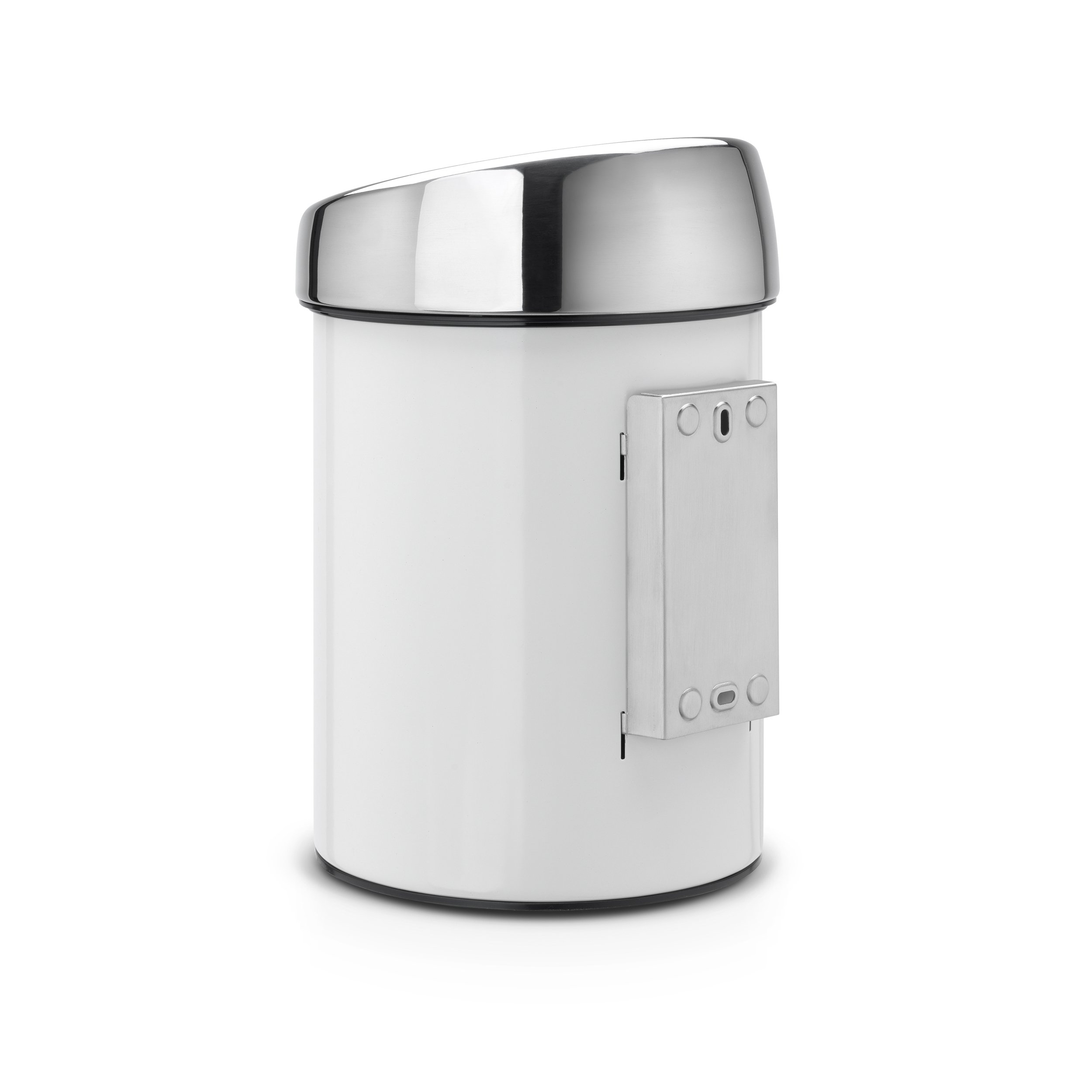Brabantia 364488 Cubo de basura Touch Bin, 3L, Blanco/Gris (Brilliant Steel) Lid