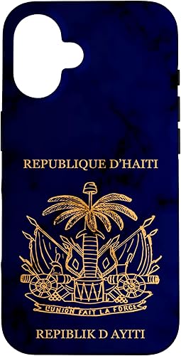 Vista 85 de iPhone 13 Pro Haití, haitiano, pasaporte de Haití, bandera de Haití. Funda