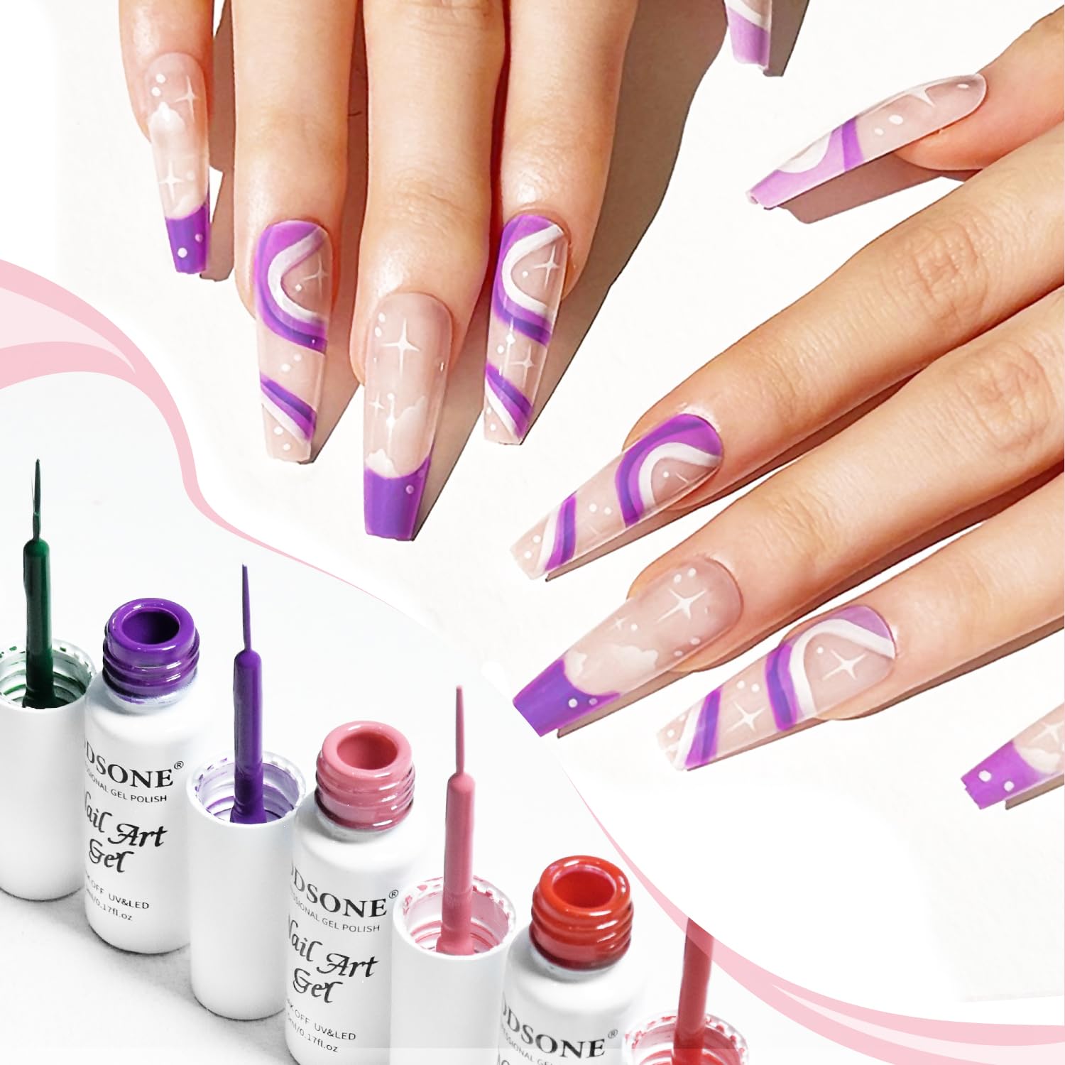 10 piezas de delineador de gel para arte de uñas, efecto 3D, esmalte de uñas de gel fino pintado para bricolaje en casa, diseño de salón de belleza, regalo para niñas 5
