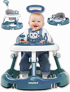 Twinky® Trotteur bleu azur | Babywalker avec kit de jeu et accessoires pour un apprentissage sûr et ludique | avec paillasson et poignée