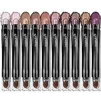 Vista 15 de 10 barras de sombra de ojos, brillo y neutro, color rosa champán, metálico, lápiz de sombra de ojos color crema con resistente a las manchas y al