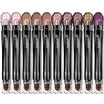 LUXAZA 10PCS Eyeshadow Stick Set, Shimmer And Neutral Brown Metallic Eye Shadow sticks,Cream Eyeshadow Pencil Crayon with Smudge-proof & Waterproof,Eye Brightener Stick Makeup Sets