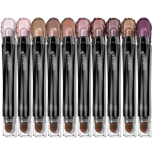 LUXAZA 10PCS Eyeshadow Stick Set, Shimmer And Neutral