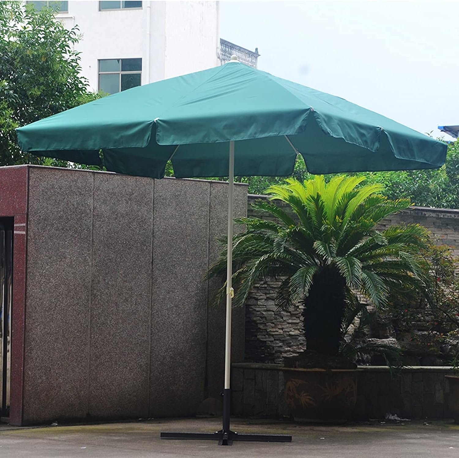 Patio Umbrella, Square Sunshade Umbrella, Foldable Outdoor Parasol, Suitable For Commercial And Residential Areas, No Base, Green, Red good