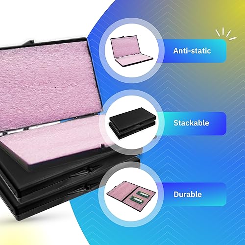 Miniatura 4 de 5 estuches de almacenamiento antiestáticos con inserto de espuma, 6 pulgadas de largo x 4 pulgadas de ancho x 0.5 pulgadas de alto, fabricadas en