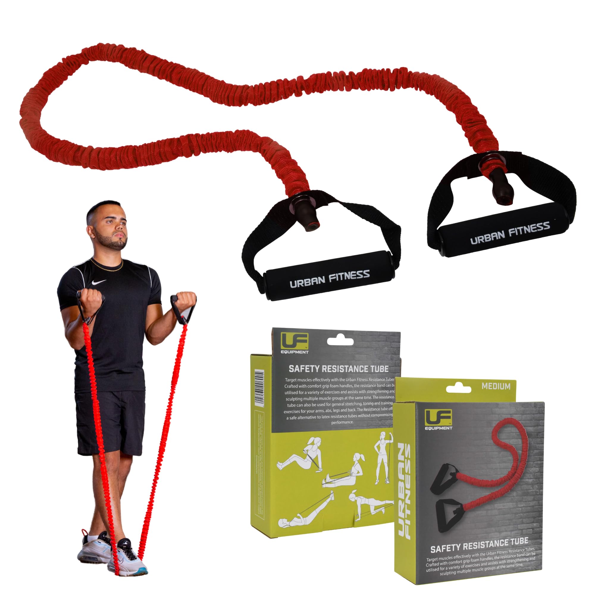Ufe Red Urban Fitness Safety Resistance Tube (Product Colour: Product Size: Medium)