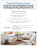 MacBook Station d'accueil Dual Monitor, Vertical Mac Ordinateur portable Station Dock Stand avec 2 HDMI 4K@60Hz, USB A/C 10Gbps, PD, Ethernet, SD/TF, Compatible avec MacBook Pro Air M3 M4 M5