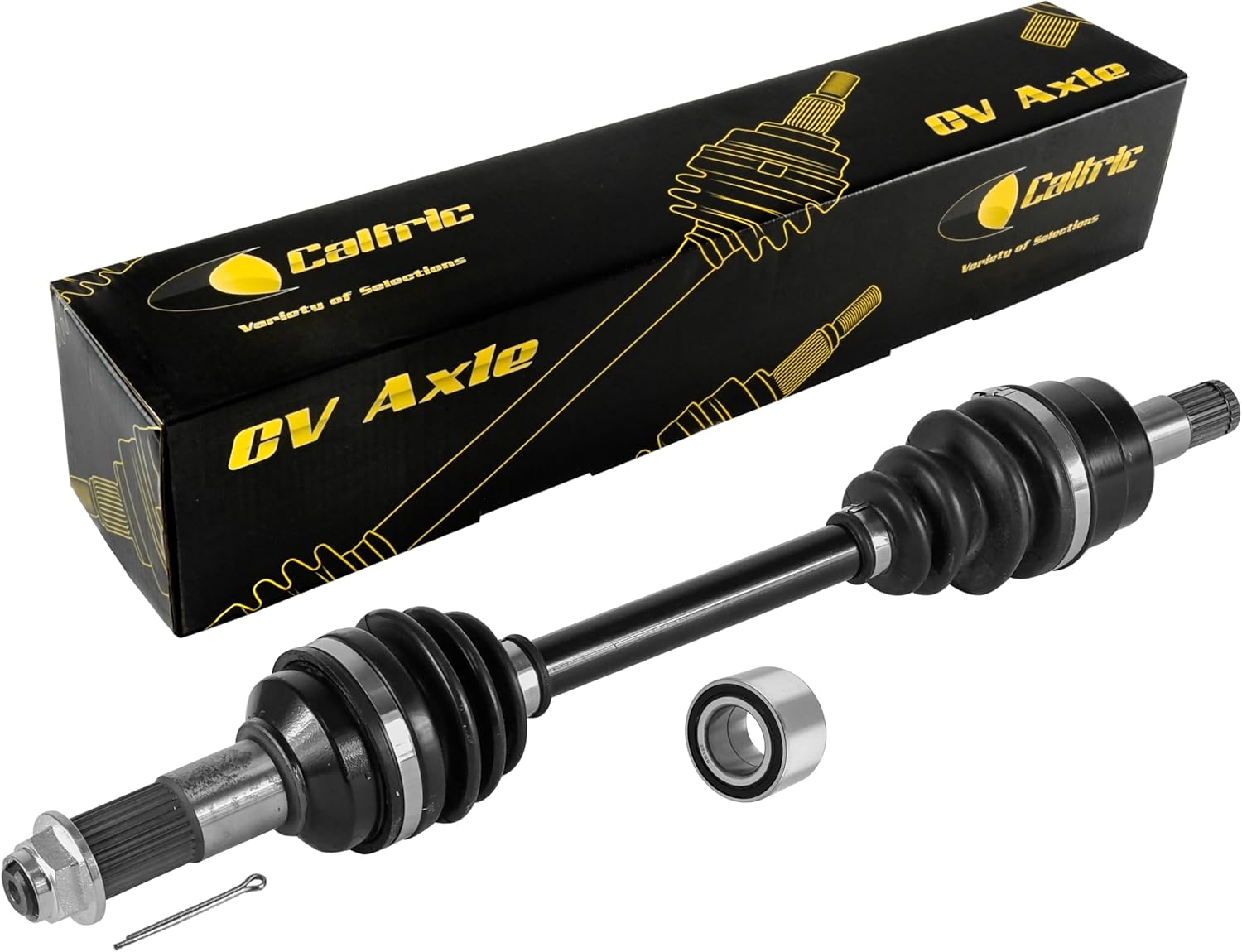 Caltric Front Right CV Joint Axle with Bearing Compatible with Yamaha Grizzly 660 YFM660F 4X4 2003 2004 2005 2006 2007 2008