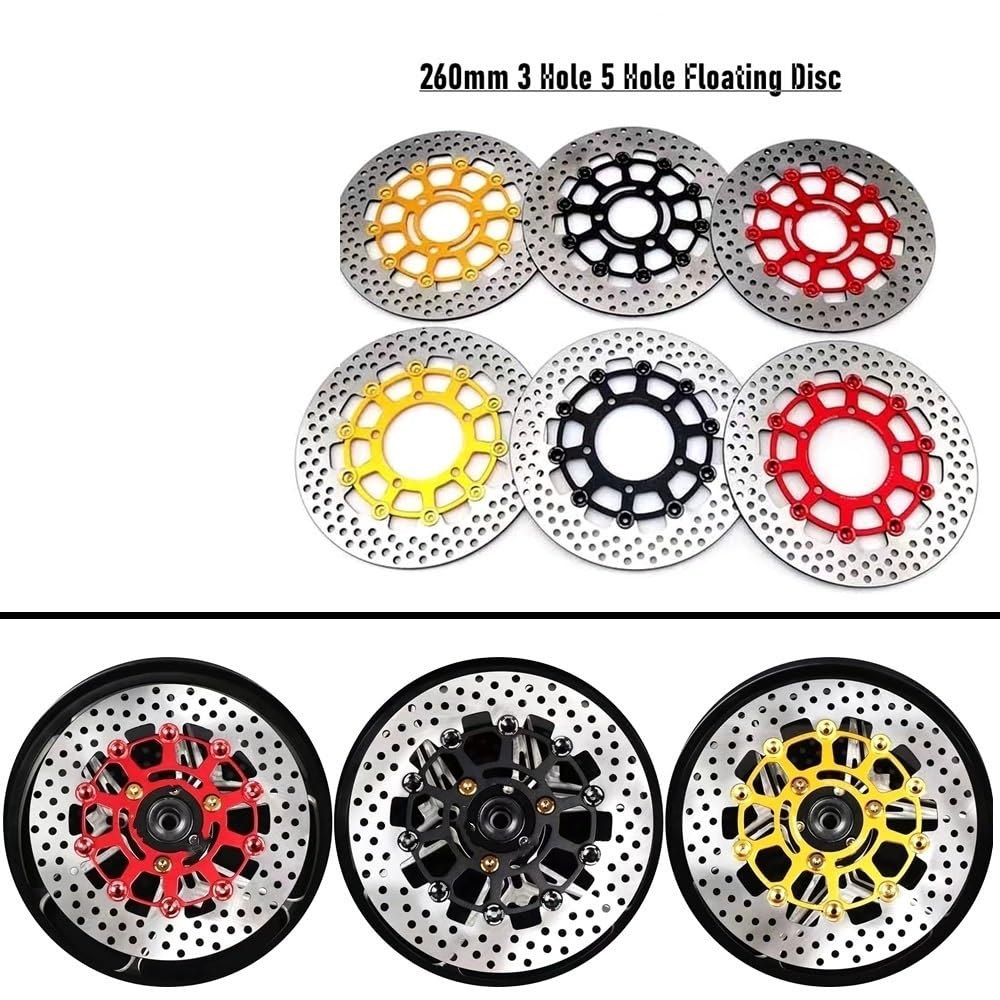 Motocyklowe tarcze hamulcowe Hamulce Pasuje Do Aerox Do Skutera RSZ Uniwersalny Motocykl CNC 260mm * 70/60mm Pływający Hamulec Tarczowy(260mm 5 hole black)