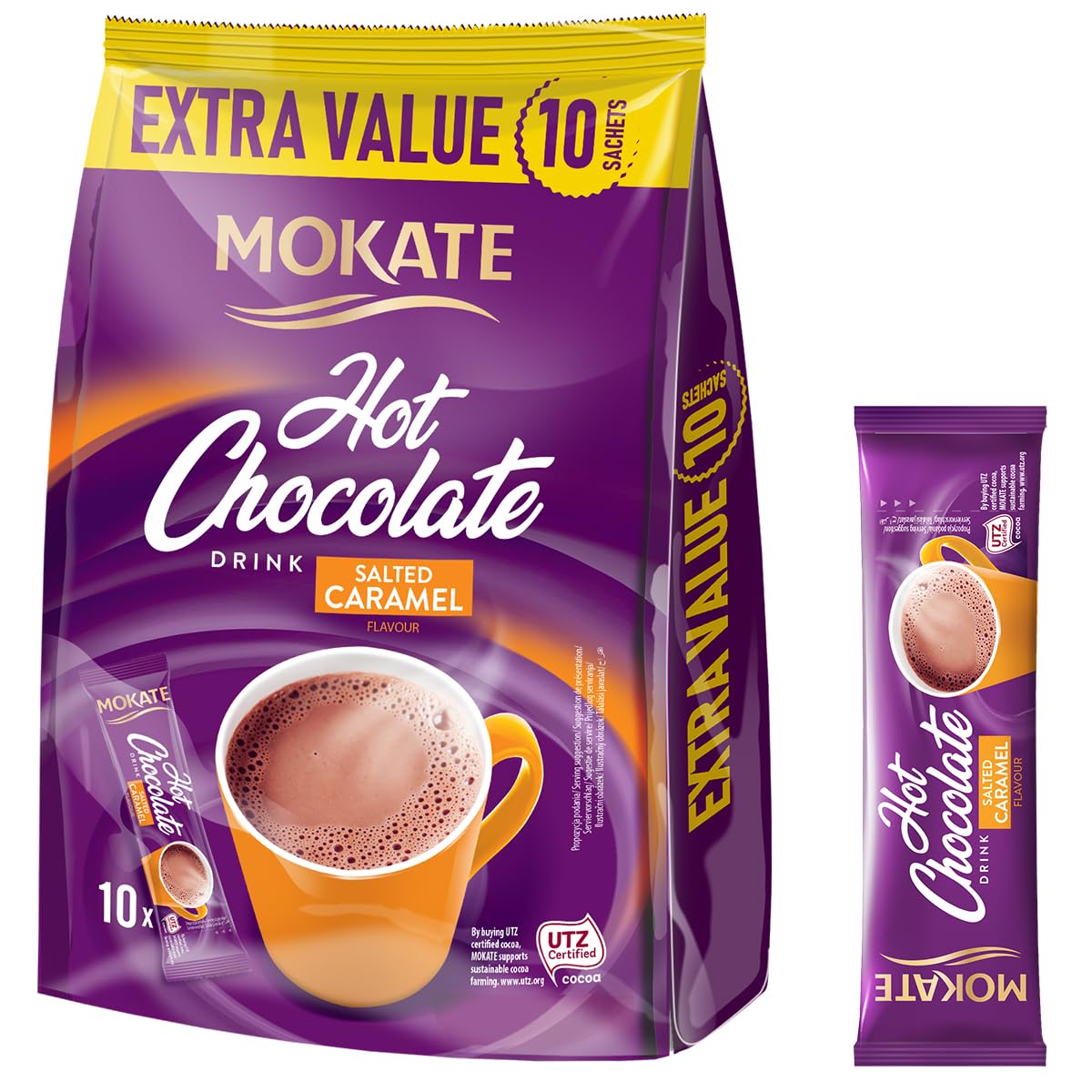 MOKATE Hot Chocolate Salted Caramel Drink | Extra Value Pack 180g Bag | 10 Sachets | Rich, Creamy & Sweet Hot Cocoa Mix with Salted Caramel Twist | Easy Instant Beverage | Premium Drink Perfect for Kids & Adults | Home, Office & Travel Friendly | (Imported-Poland)-image-22
