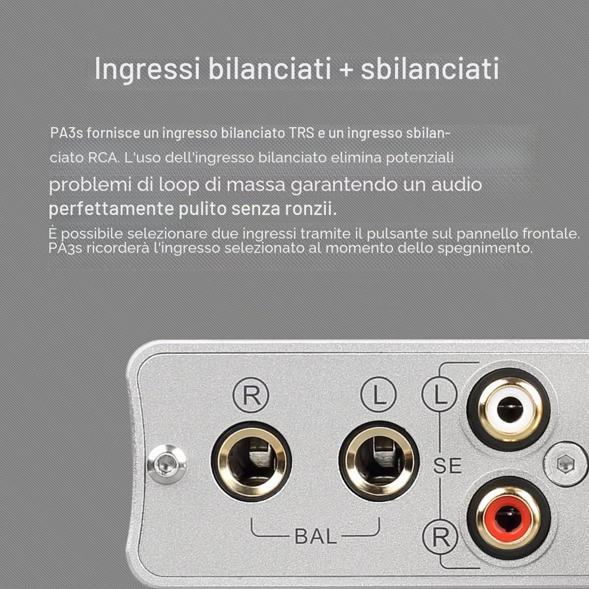 Topping PA3s Amplificatore completamente bilanciato MA12070 x 2 RCA TRS Class D Amp 80W x 2 Amplificatore di potenza per DX3Pro+
