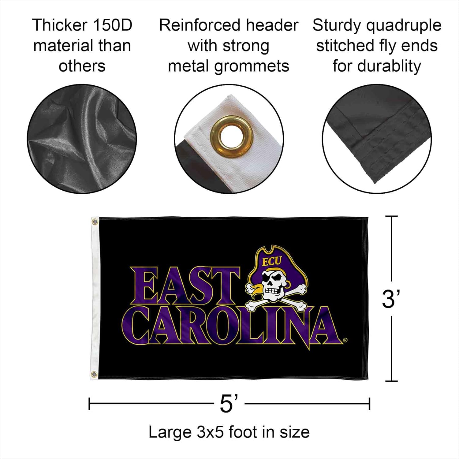 East Carolina Pirates Black Flag