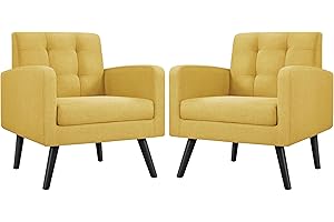 Yaheetech Two Mid-Century Accent Chairs