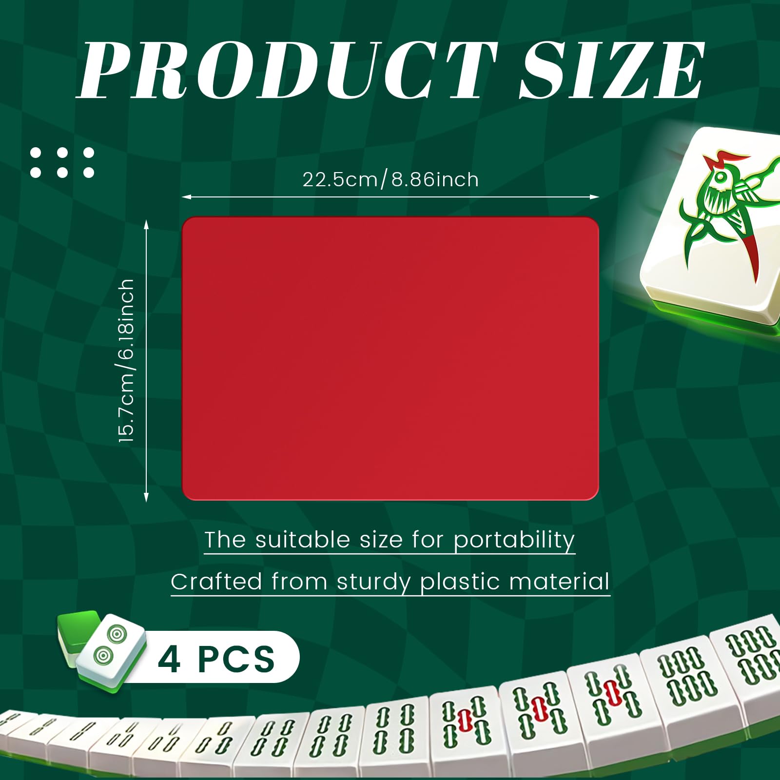 Seenelling 4 Pcs Valentine Mahjong Lovers Gifts Red Mahjong Tile Mixer Mahjong Shuffler for Mixing and Shuffling Tiles Plastic Mahjong Accessories Gifts for Mahjong Lovers Playing Mahjong Game