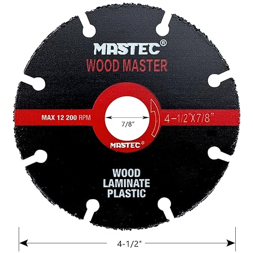 Miniatura 6 de Cuchillas de carburo de tungsteno soldadas de 4 1/2 pulgadas, fácil corte para tablones clavados de madera, tubo de plástico con eje de 7/8 pulgadas
