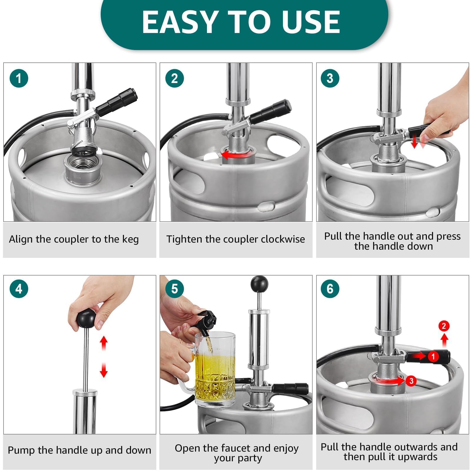 Amazon | 4インチ ビールタップ樽タップポンプ Dシステム ビールポンプ