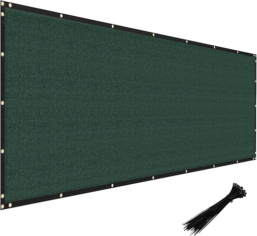 Privacy Fence Screen 6'x50' Heavy Duty Windscreen Fencing Mesh Fabric Shade Cover for Outdoor Wall Garden Yard Pool Deck, Green