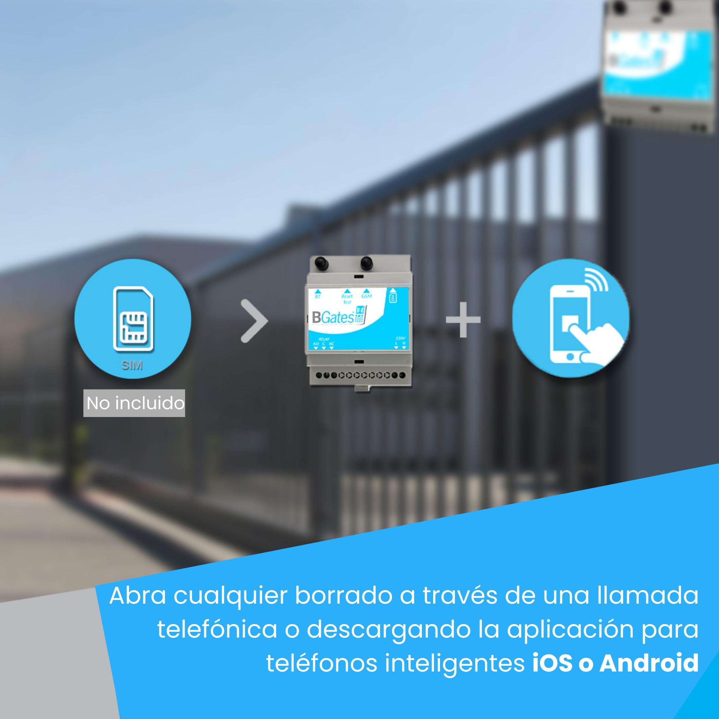 Abre Puertas con Bluetooth gsm GT - Interruptor Inteligente para Hogares y Empresas - Módulo para Garajes, Puertas y Calderas – Mando Puertas con App iOS/Android, gsm o Bluetooth