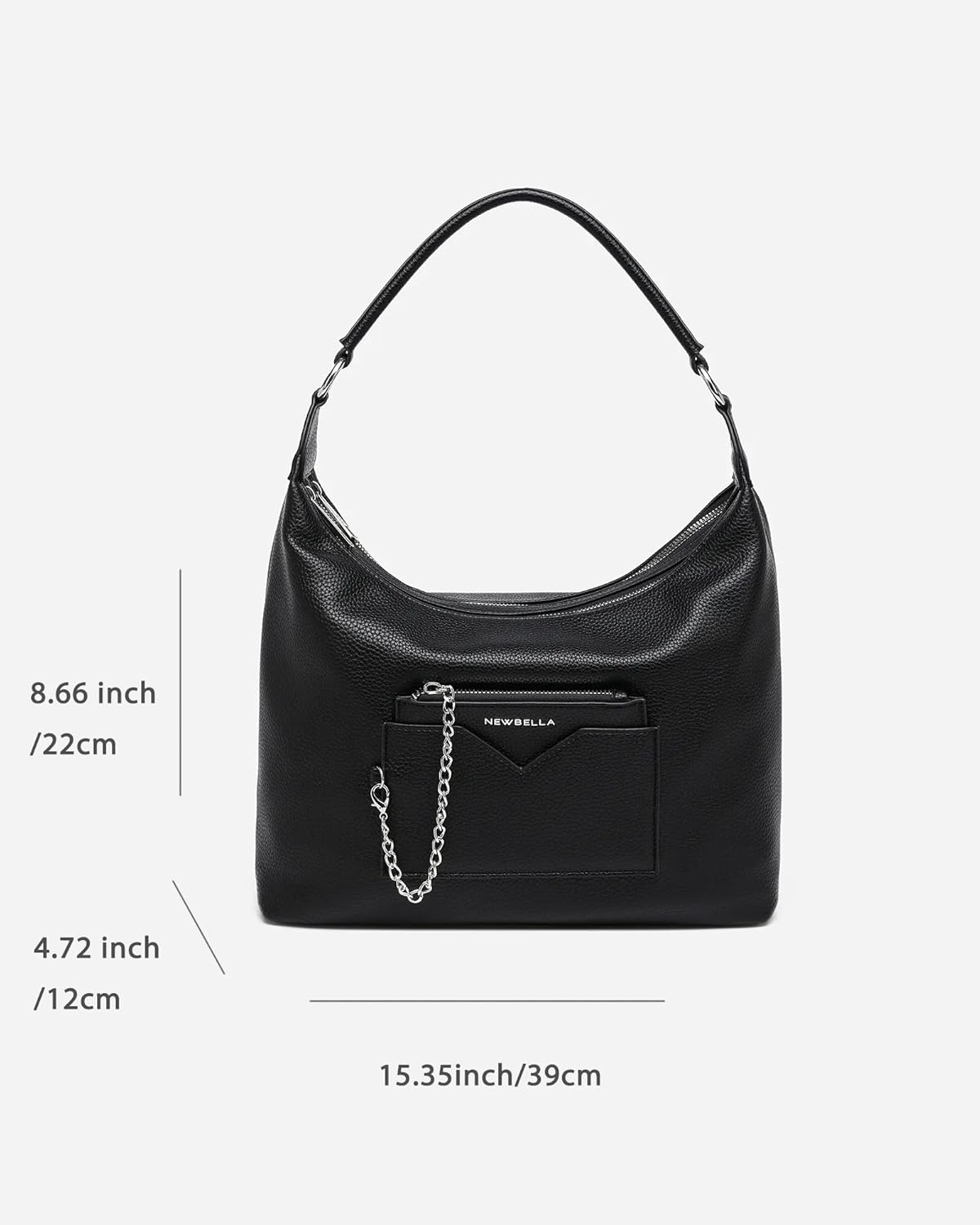 NEWBELLA Women's Elegant Top Handle Satchel Handbag Tote Purse with Detachable Shoulder Strap, Crossbody & Shoulder Bag, Dark - Image 3