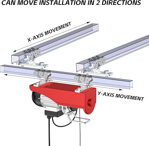 Miniatura 3 de SKTREX - Carrito de elevación de 6 ruedas con rodillos - Conjunto de carrito de puntal para elevador eléctrico - Se ajusta a canales de puntal