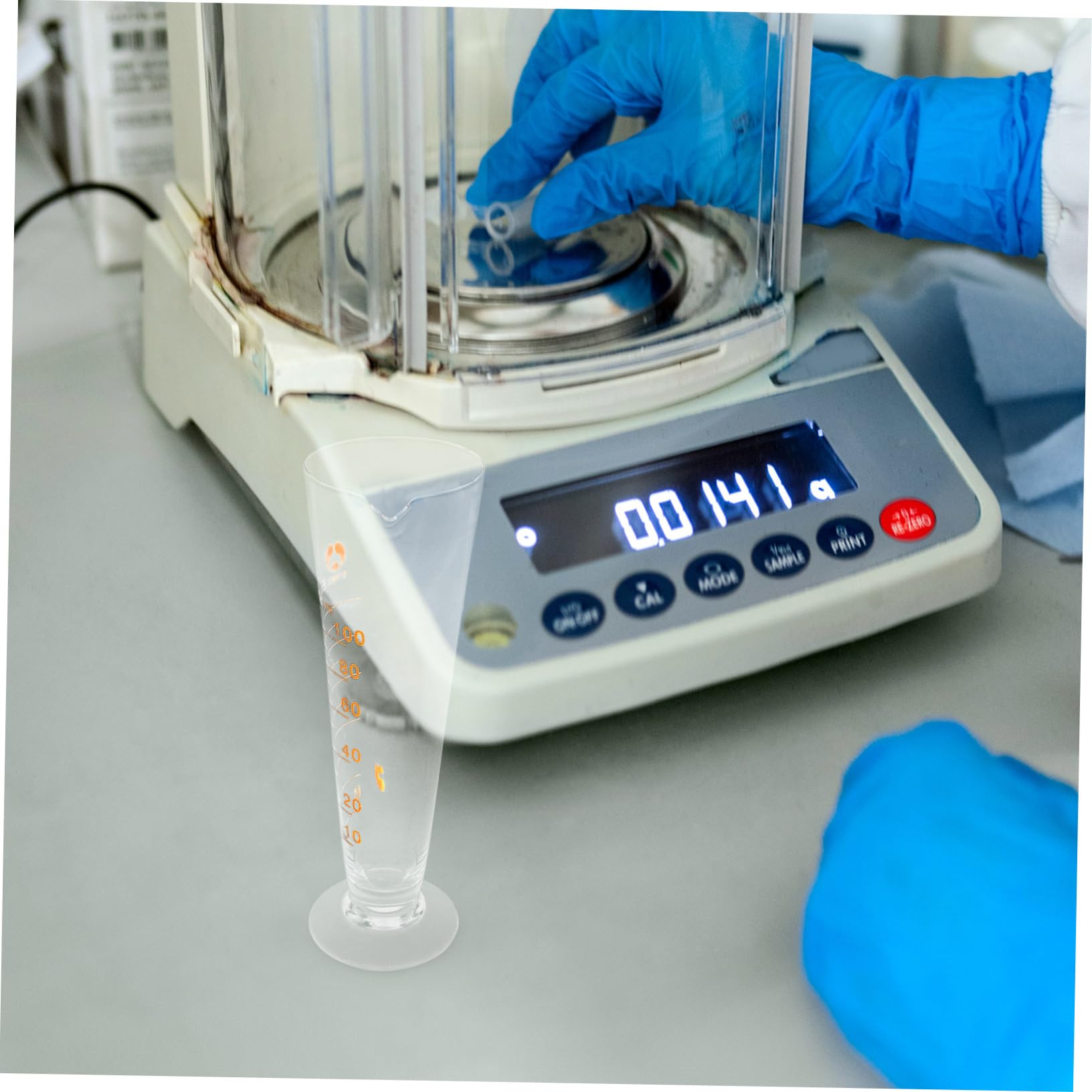TOPBATHY 100 ml Labor-Messbecher, Mixbecher, Dosierhilfe mit Ausgießer, breiter Öffnung, konischer Glasbecher, Flüssigkeitsspender, Messzylinder, Experimentierwerkzeug für Schule, Wissenschaft