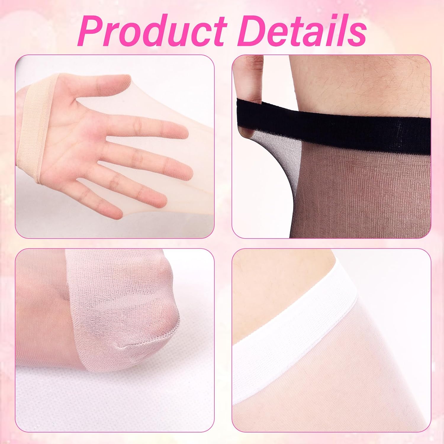 20 Pairs Knee High Stockings Pantyhose with Reinforced Nylon Toe Sheer Knee High Stocks for Women 5 Colors