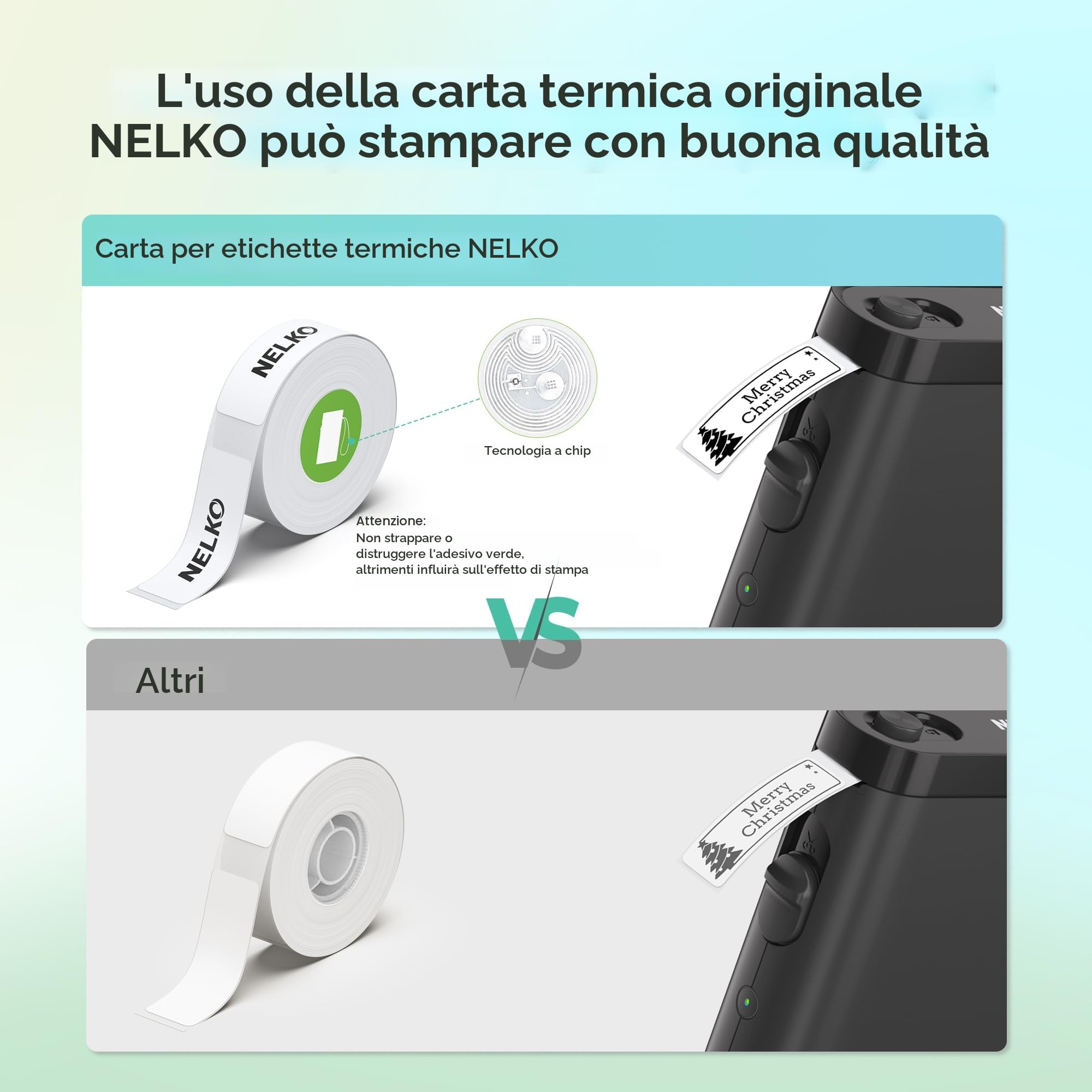 Nelko P21 Etichettatrice Bluetooth Mini Stampante Portatile Nero